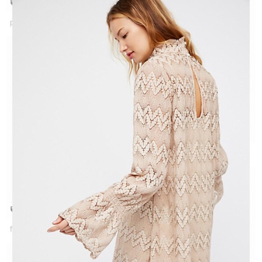 Free People Simone Mini Lace Dress in Bellini
